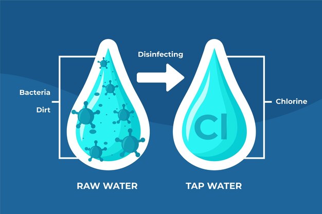 Agua cruda desinfectada con cloro