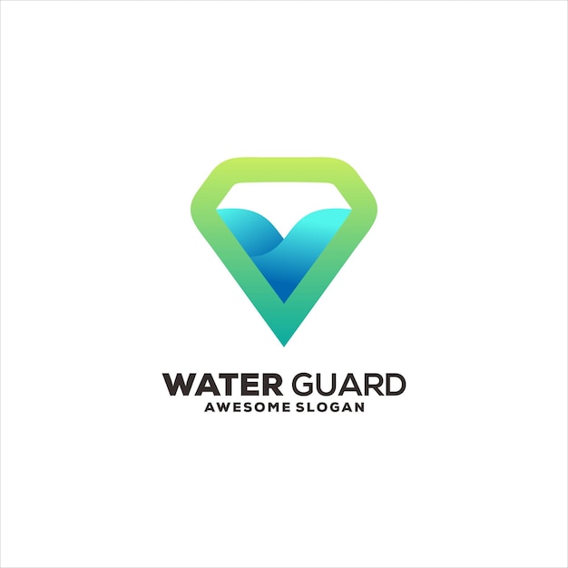 Vector gratuito agua escudo degradado logo moderno abstracto