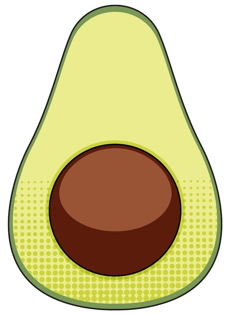 Vector gratuito aguacate sobre fondo blanco