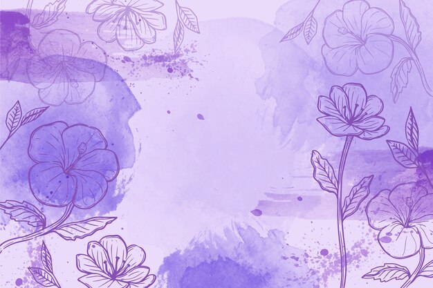 Aguarela de fondo floral abstracto
