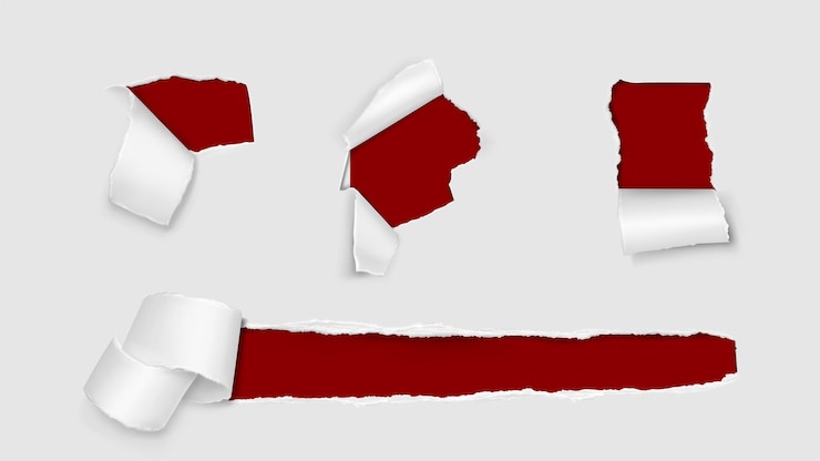 Vector gratuito agujeros de papel rasgados con rollo