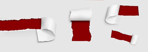 Agujeros de papel rasgados con rollo
