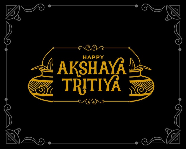 Akshaya tritiya kalash plano saludo diseño vector ilustración