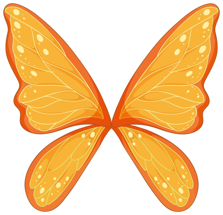 Vector gratuito las alas de la mariposa naranja brillante