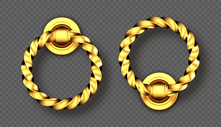 Vector gratuito aldabas de oro realistas