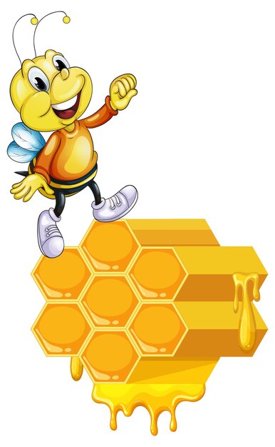 La alegre abeja en el panal