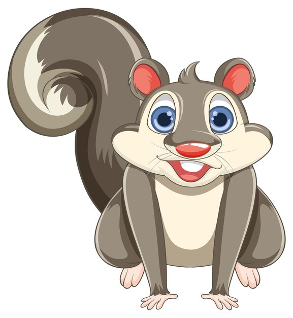 La alegre ardilla de dibujos animados sonriendo
