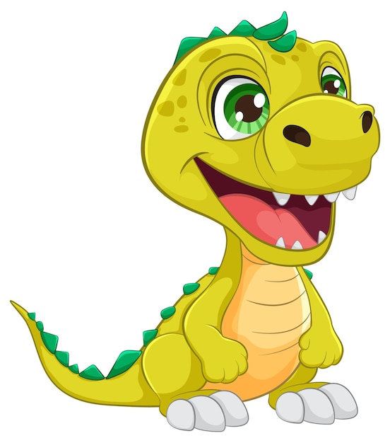 Vector gratuito el alegre bebé dinosaurio de dibujos animados
