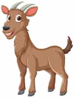 Vector gratuito la alegre cabra de dibujos animados de pie con orgullo