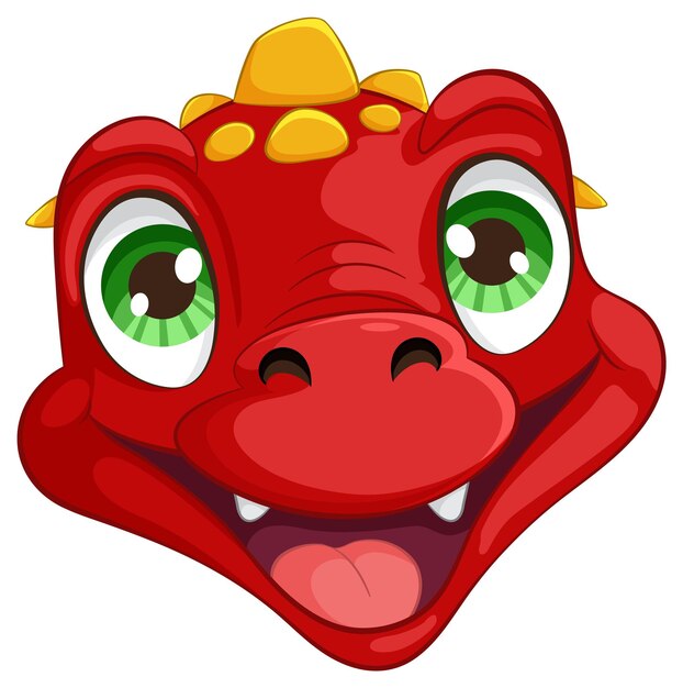 La alegre cara de dibujos animados del Dragón Rojo