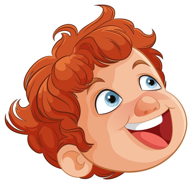 El alegre chico pelirrojo sonriendo