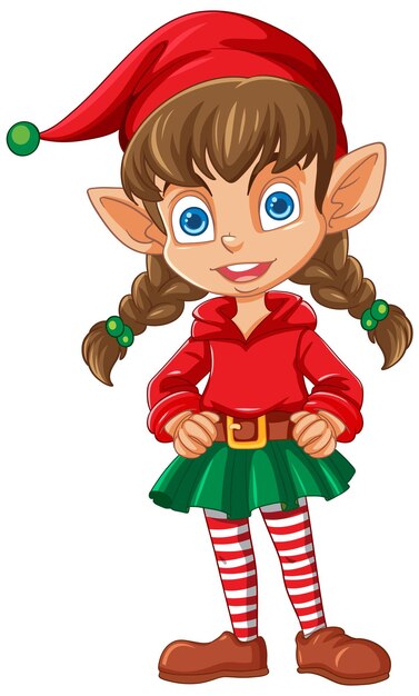 El alegre elfo navideño con trajes festivos