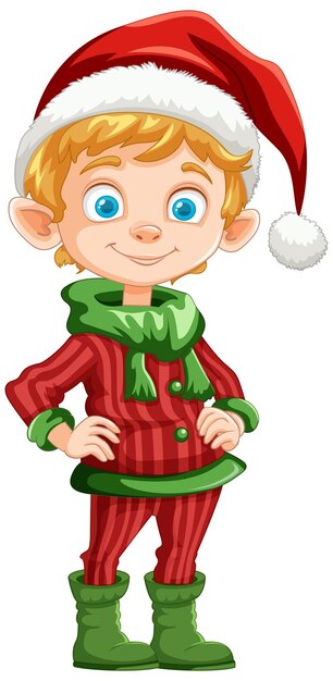 El alegre elfo con trajes festivos