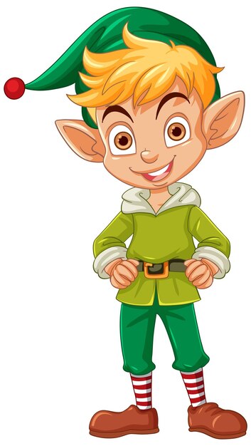 El alegre elfo con trajes festivos