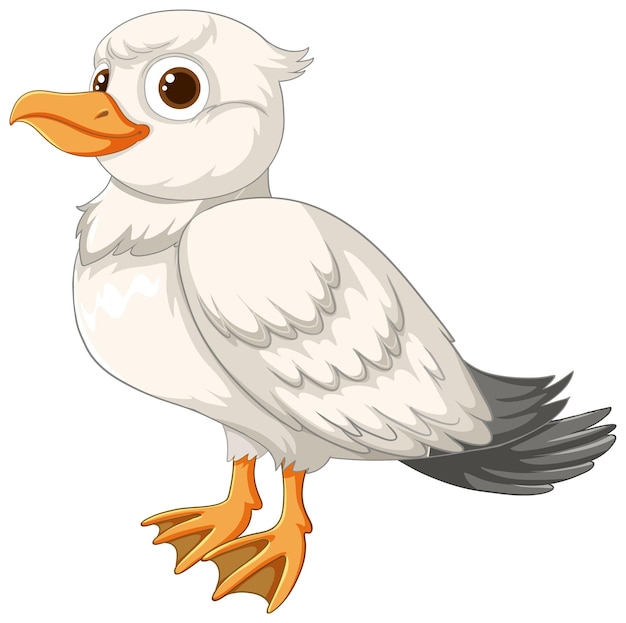 La alegre gaviota de dibujos animados de pie