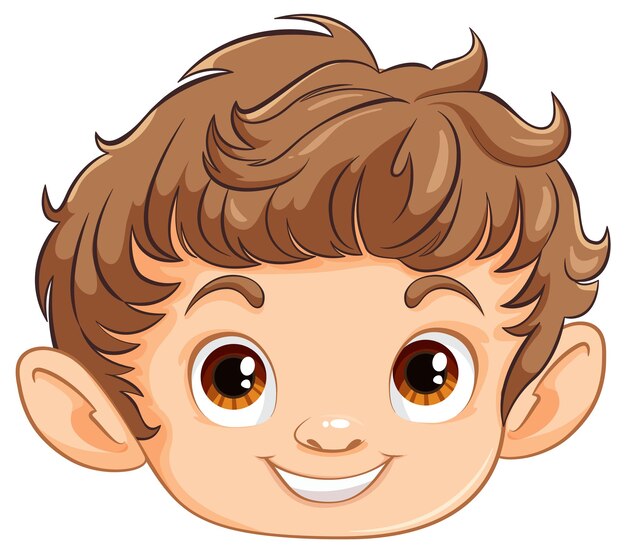 Alegre niño de dibujos animados con orejas grandes