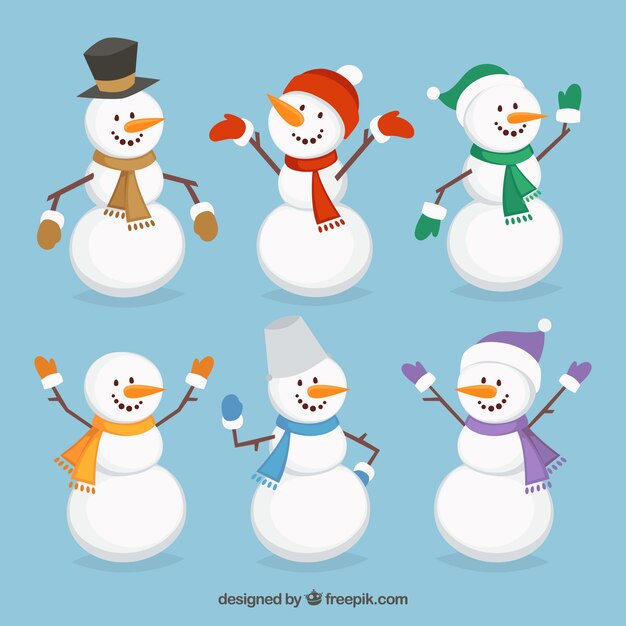 Alegres muñecos de nieve 