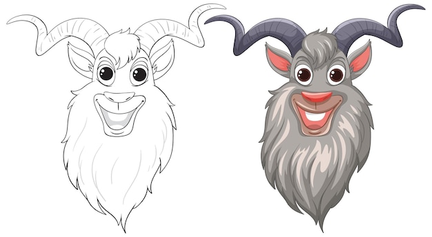 Vector gratuito los alegres personajes de dibujos animados de cabras