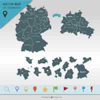 Vector gratuito alemania mapa vectorial