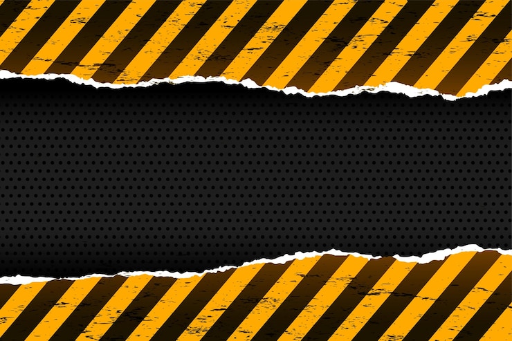 Vector gratuito alerta de advertencia metálica oscura fondo vacío en vector de estilo rasgado de papel