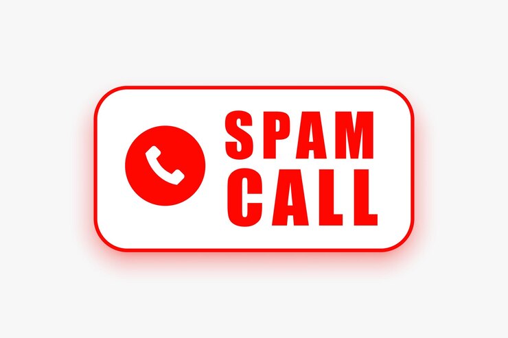 Vector gratuito alerta de llamada de spam desconocida fondo blanco