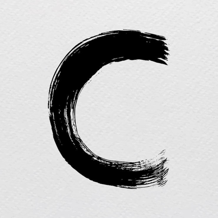 Vector gratuito alfabeto c pincelada estilo tipografía vector