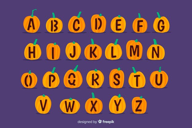Alfabeto de calabaza de halloween