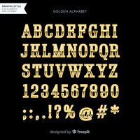 Vector gratuito alfabeto dorado