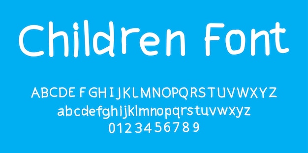 Vector gratuito alfabeto de fuente lindo de los niños