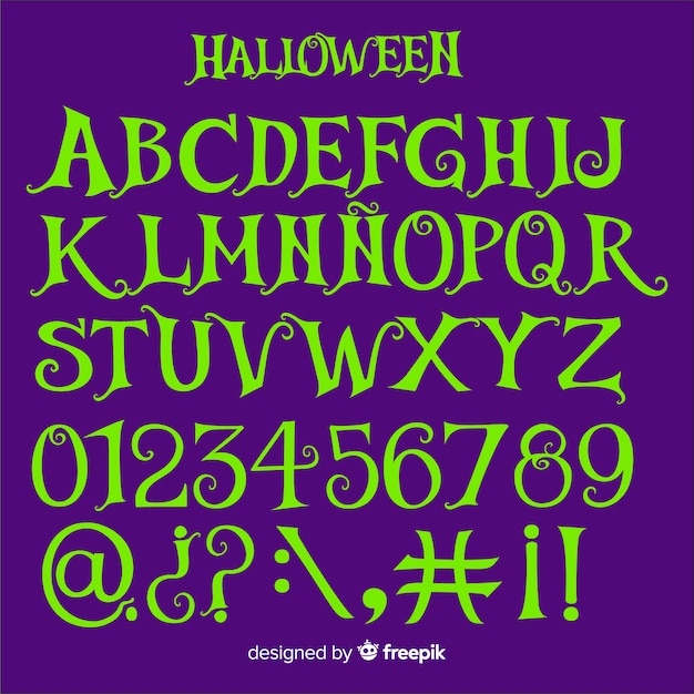 Alfabeto de halloween vintage