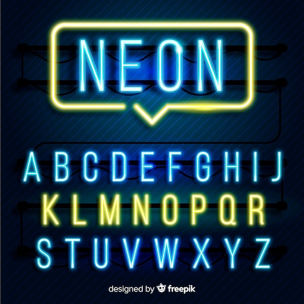 Vector gratuito alfabeto de neón