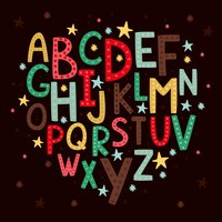 Vector gratuito alfabeto para niños