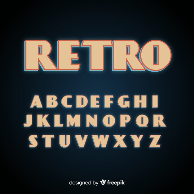 Alfabeto retro plantilla diseño plano