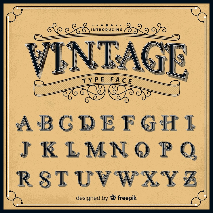 Vector gratuito alfabeto retro