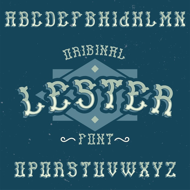 Vector gratuito alfabeto vintage y tipografía de etiqueta llamada lester.