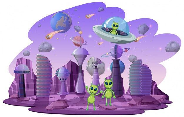 Alien en escena espacial