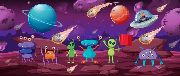 Alien en escena espacial