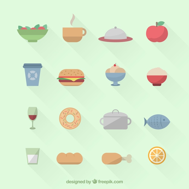 Alimentación y bebidas iconos