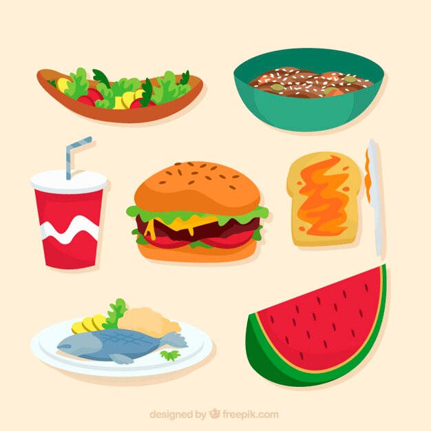 Alimentos sabrosos y variados