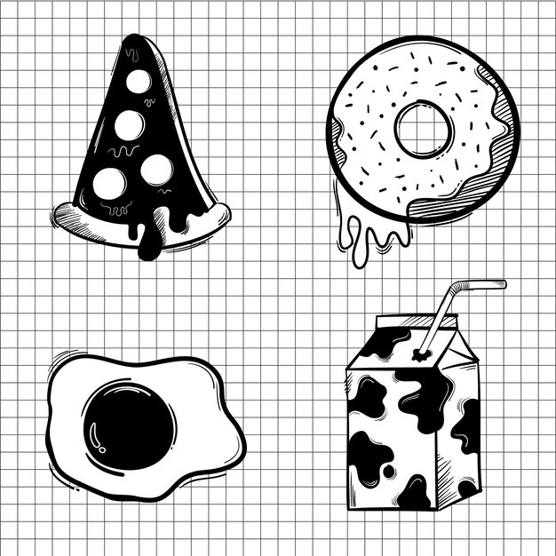 Alimentos vector icono dibujado a mano doodle dibujos animados pegatina
