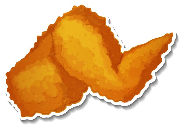 Alitas de pollo frito en estilo de dibujos animados