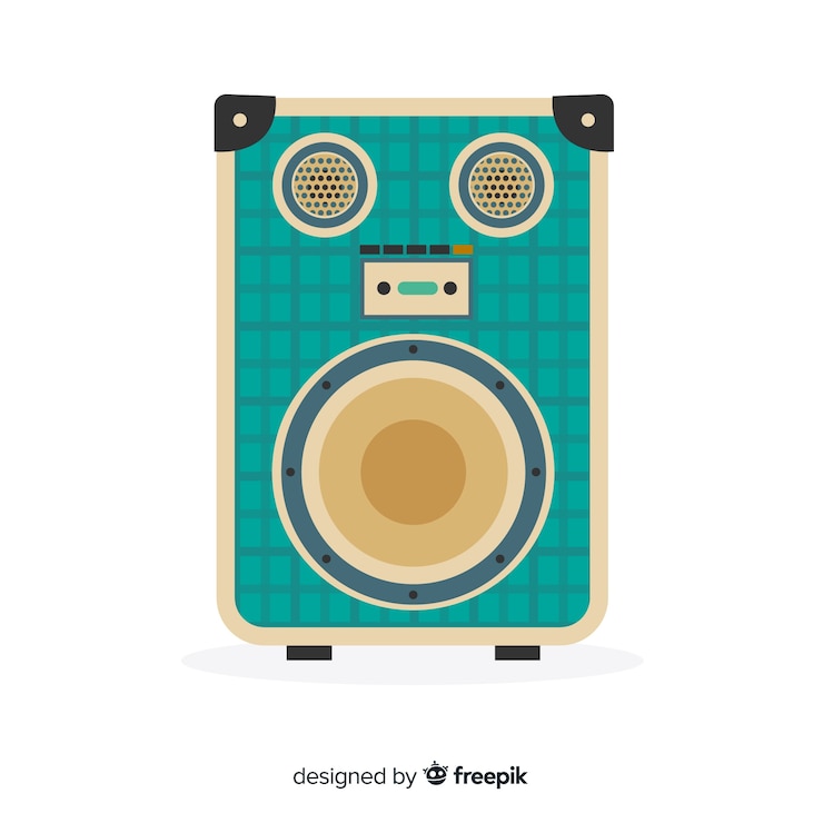 Vector gratuito altavoz para música diseño plano