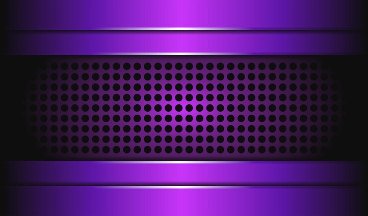 un altavoz púrpura con un fondo púrpura