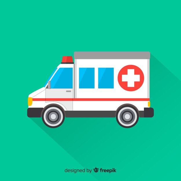 Ambulancia en estilo flat