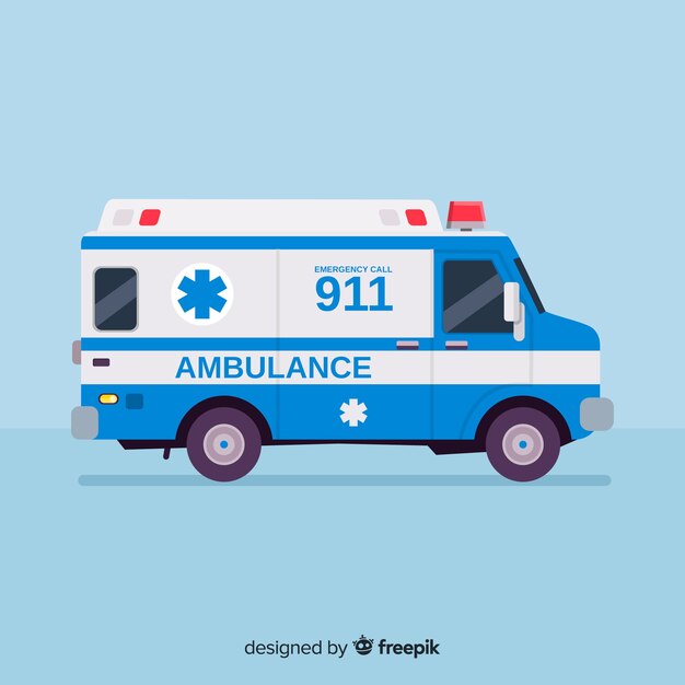 Ambulancia en estilo flat