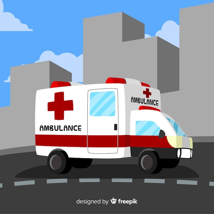Vector gratuito ambulanza en estilo plano