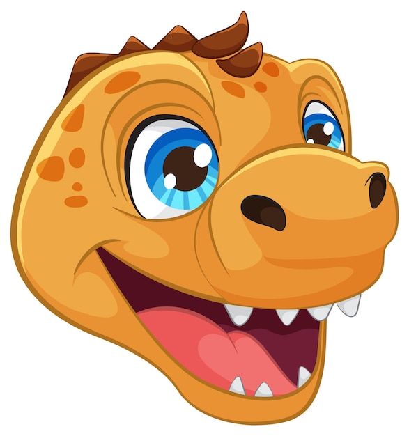 Vector gratuito amigable cabeza de dinosaurio de dibujos animados