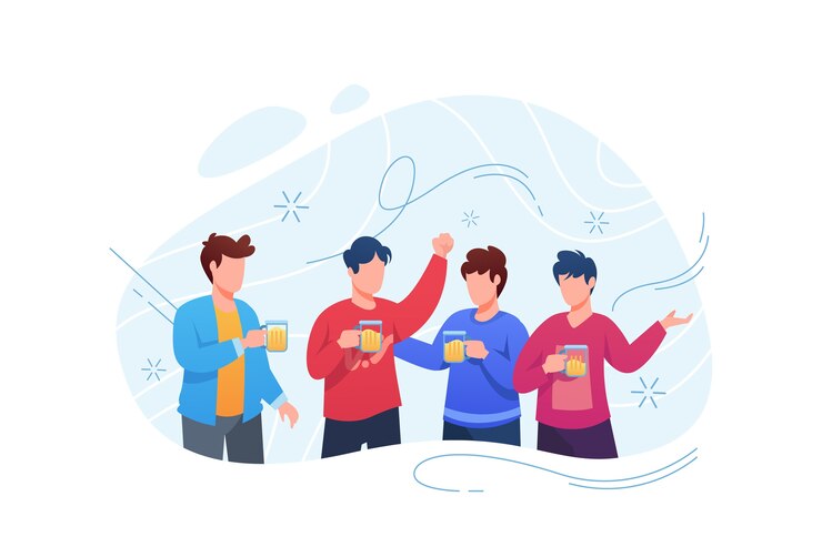 Vector gratuito amigos brindando juntos