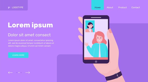 Amigos hablando por video chat en smartphone