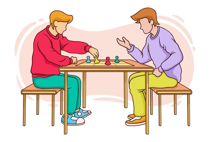 Vector gratuito amigos jugando juego de ludo